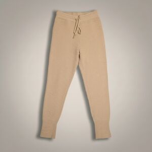 Free People Around The Clock Ribbed Jogger Pants Cream Knit Lounge Sweatpants